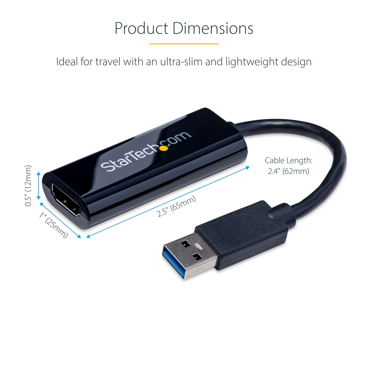 Slim USB 3.0-HDMI Ext Video Card Adapter