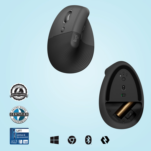 Lift Left Vertical Mouse- Black