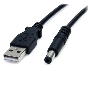 3 ft USB-Type M Barrel 5V DC Power Cable