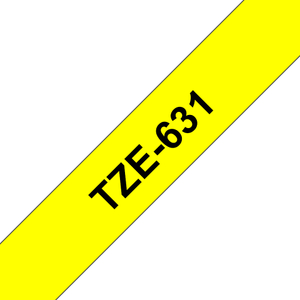 Brother, TZE631 Black On Yellow Label Tape