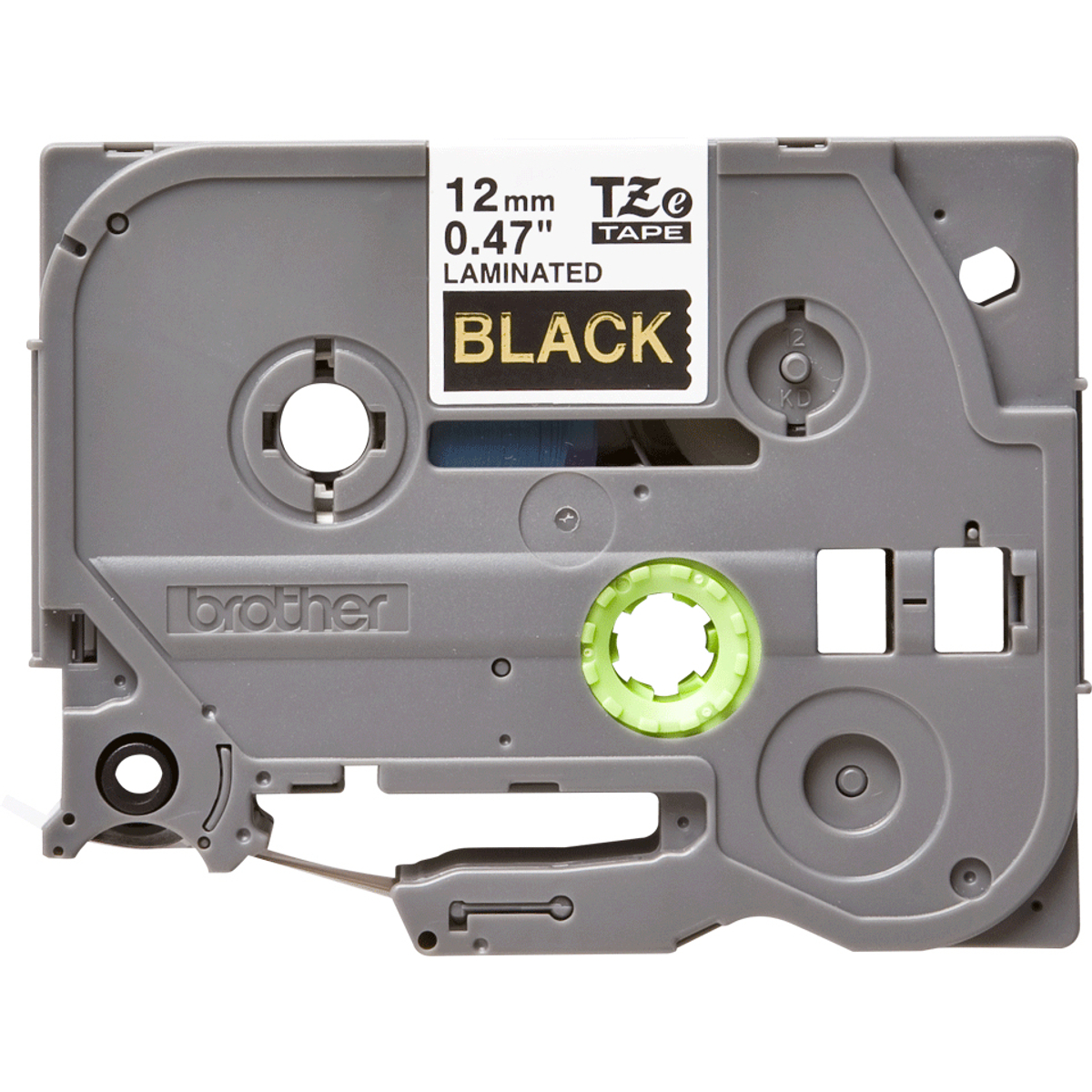 TZE334 12mm gold On Black Label Tape