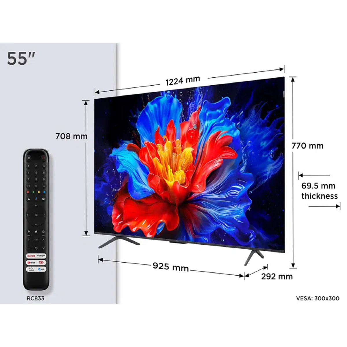TCL 55P8K 55 4K QLED HDR Smart TV