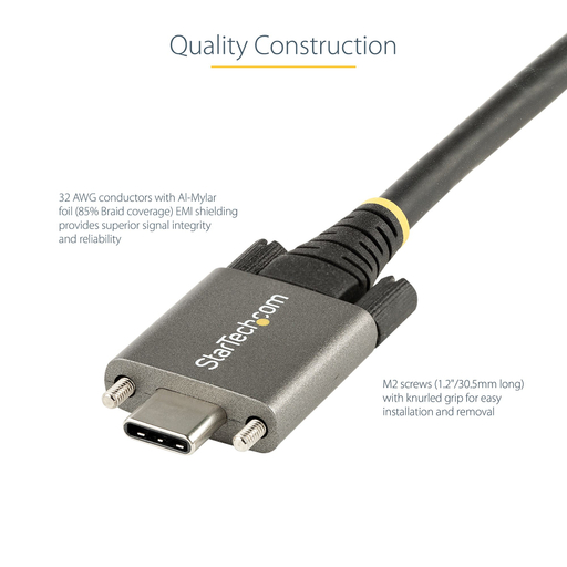 50cm Side Screw Locking USB C Cable