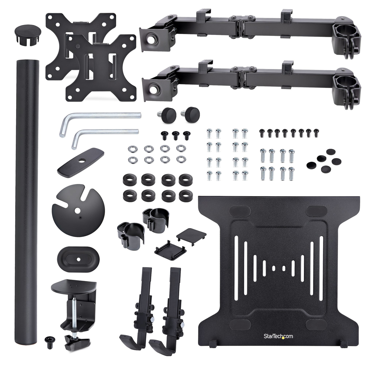 Monitor Arm With Laptop Tray Adjustable