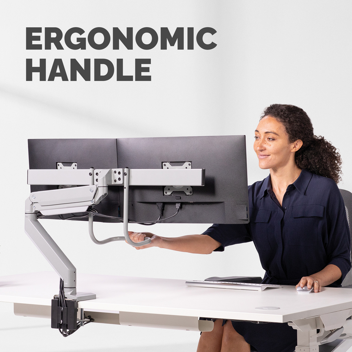 Eppa Crossbar Monitor Arm - Silver