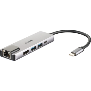 D-Link, 5-in-1 USB-C Hub - HDMI/ Ethernet/ Power