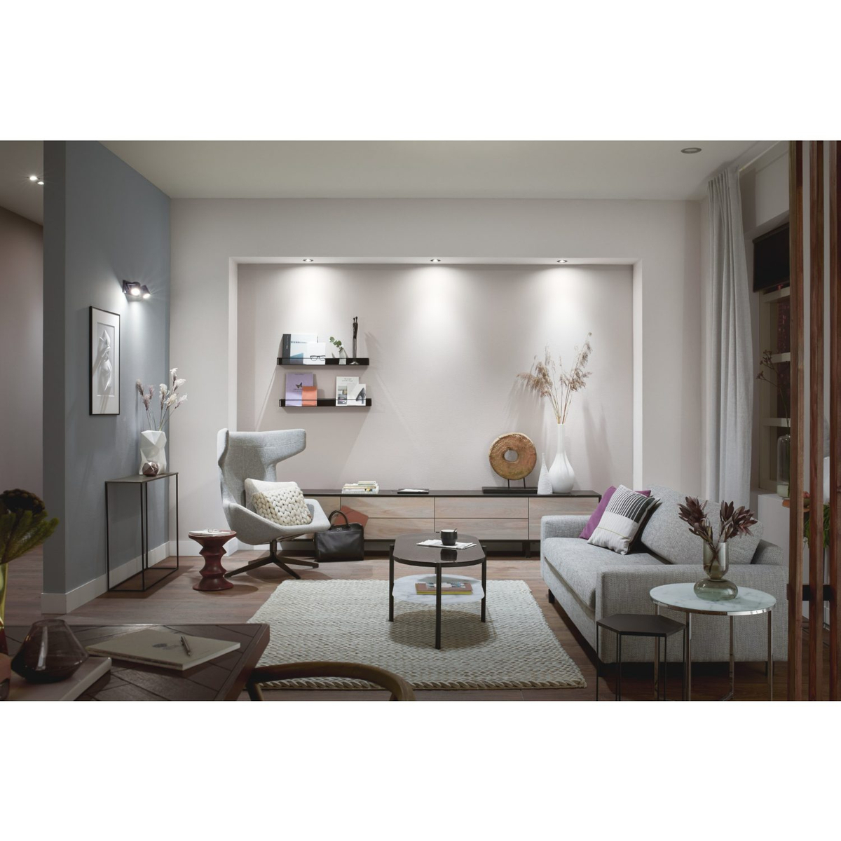 Centura Hue recessed R. aluminium 3x5.7W