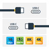 50cm Top Screw Locking USB C Cable