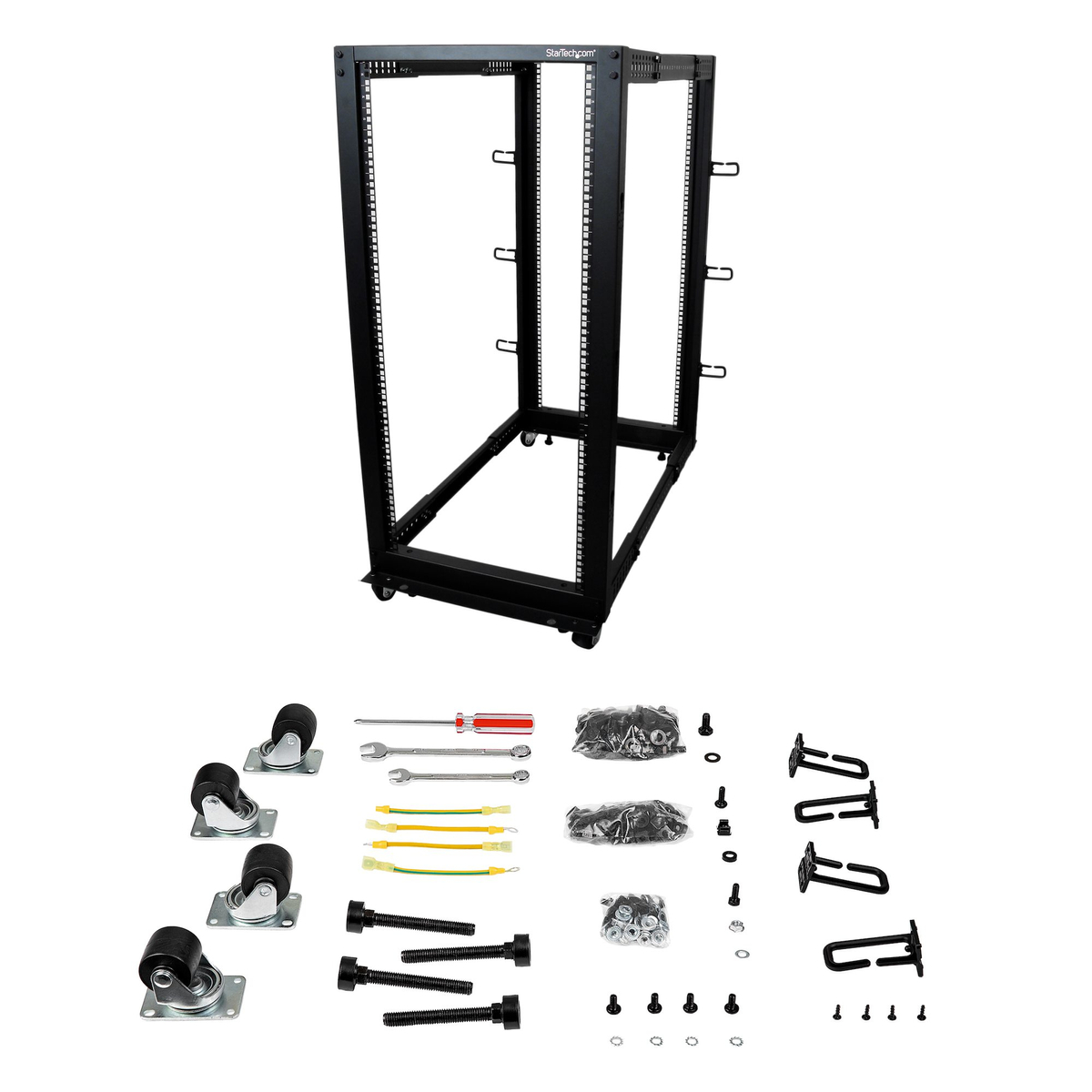 25U Adjustable Open Frame 4 Post Rack