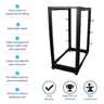 25U Adjustable Open Frame 4 Post Rack