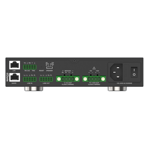150W DSP Amplifier 2x2 DANTE Inputs/Out