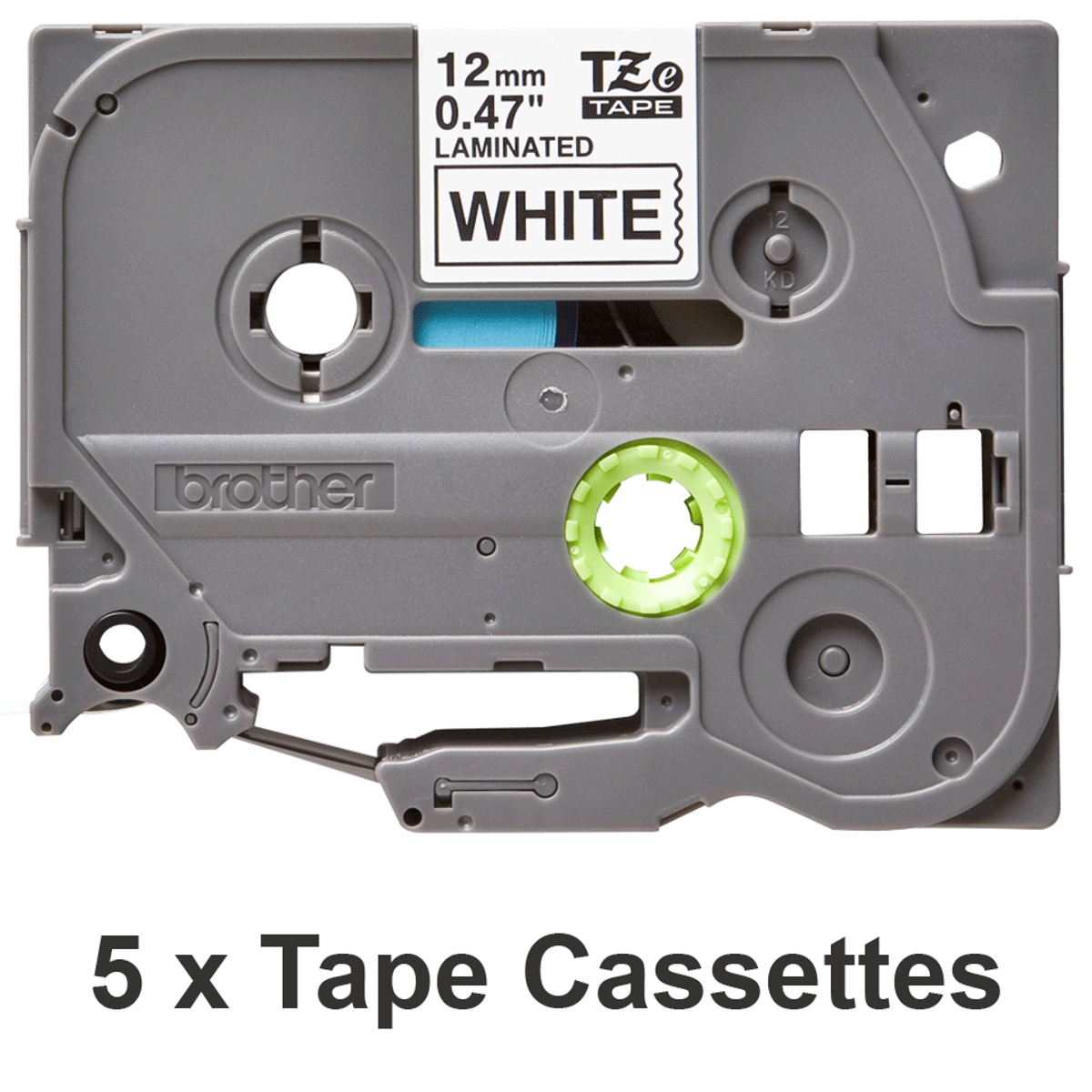 TZE231M5 12mm Black On White Label Tape