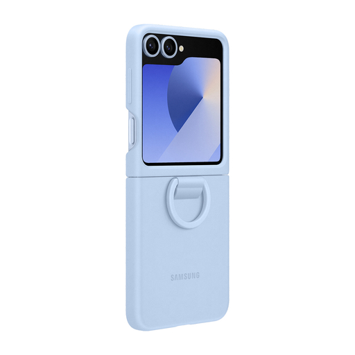Z Flip6 Silicone Case with Ring Blue