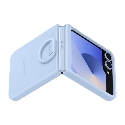 Z Flip6 Silicone Case with Ring Blue
