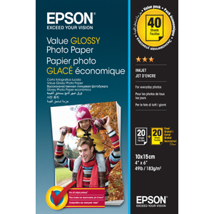 Epson, Value 10x15 GlossyPhoto Paper 2x20 Sheet