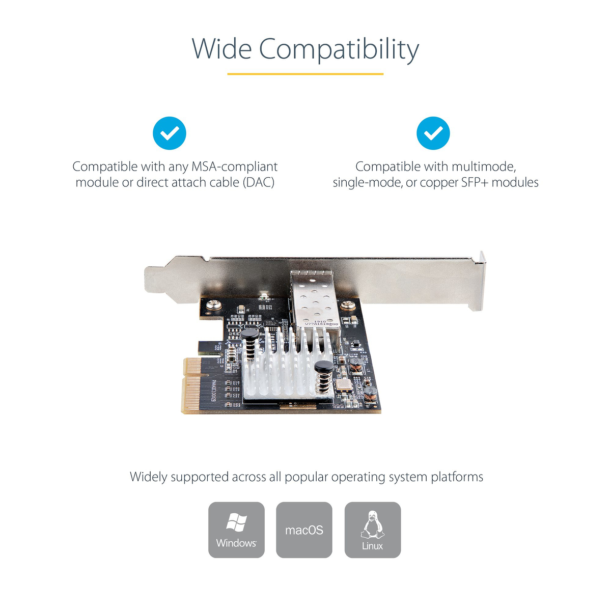 10G PCIe SFP+ Card Single Open SFP Port