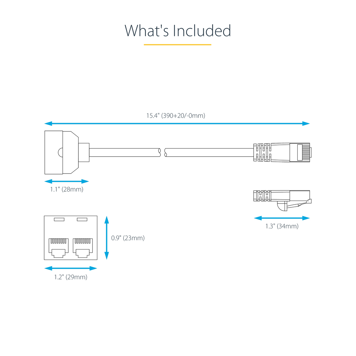 2-to-1 RJ45 Splitter Cable Adapter - F/M