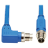 M12 X-Code Cat6a 10G F/UTP Blue 1 m