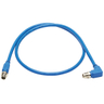 M12 X-Code Cat6a 10G F/UTP Blue 1 m
