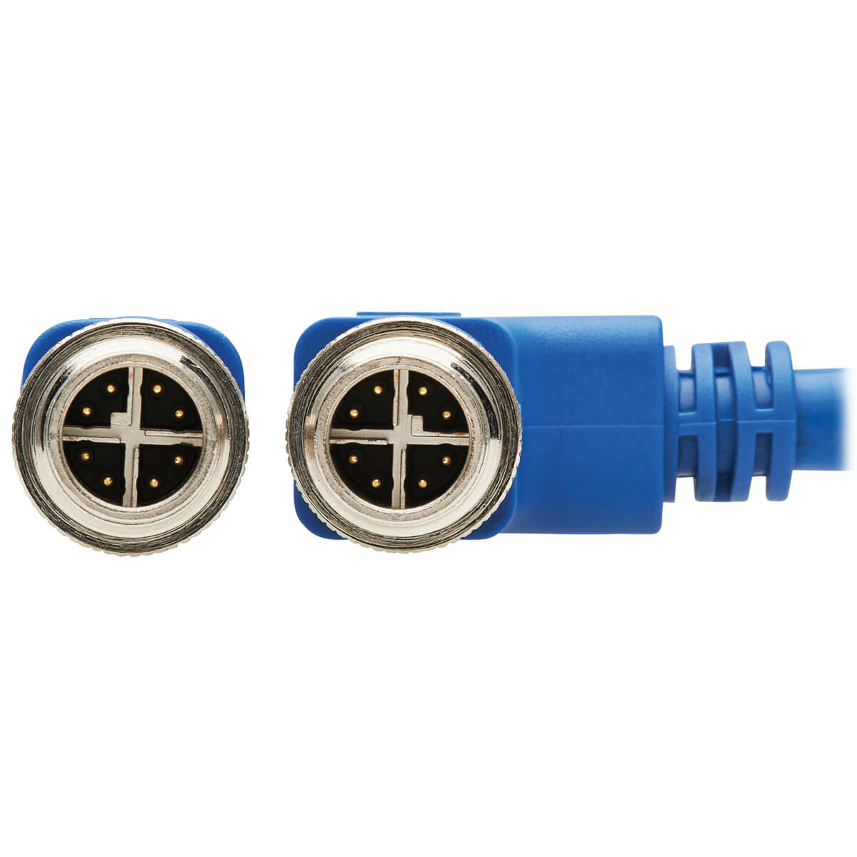 M12 X-Code Cat6a 10G F/UTP Blue 1 m