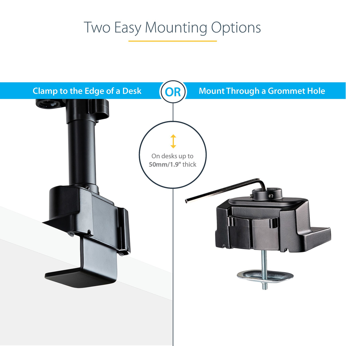 Desk Mount Dual Monitor Arm - 32in VESA