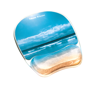 Fellowes, Mouse Pad Wrist Rest Microban Sandybeach