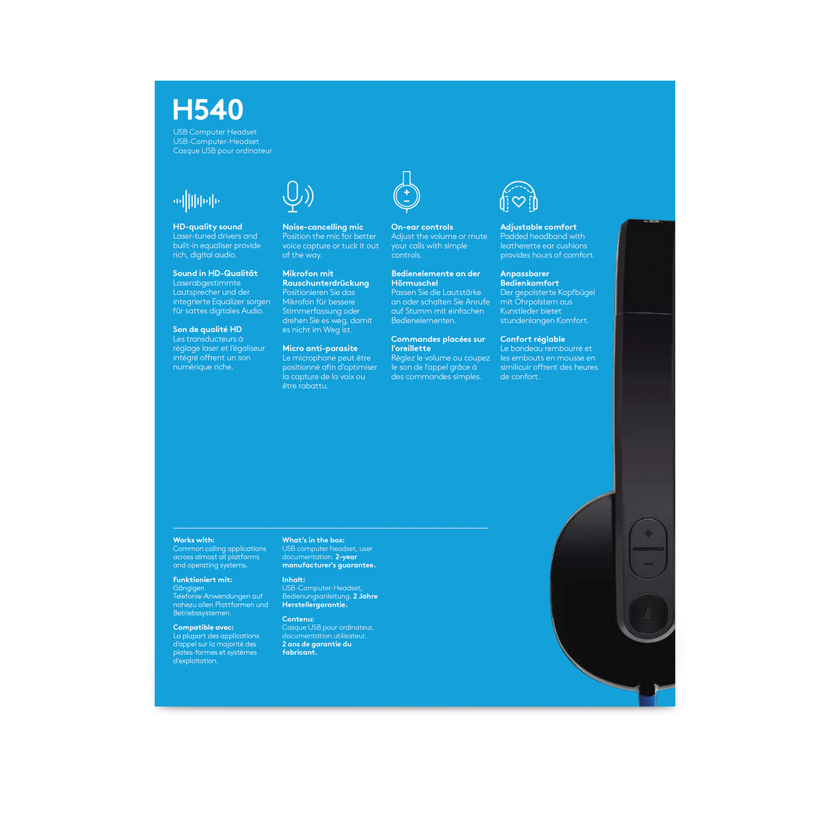 Usb Headset H540 - Usb - Brown Box