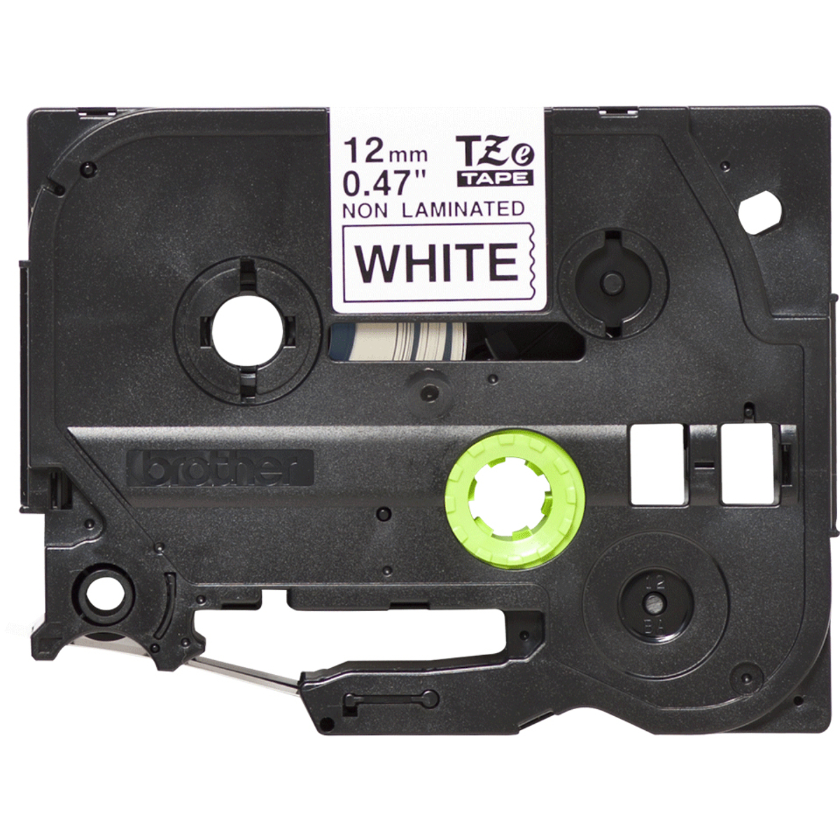 TZEN231 12mm Black On White Label Tape