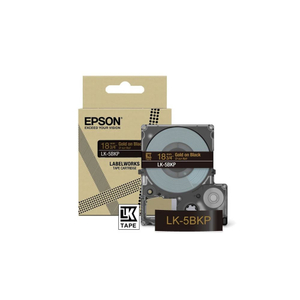 Epson, 5BKP Gold on Metallic Black Tape 18mm