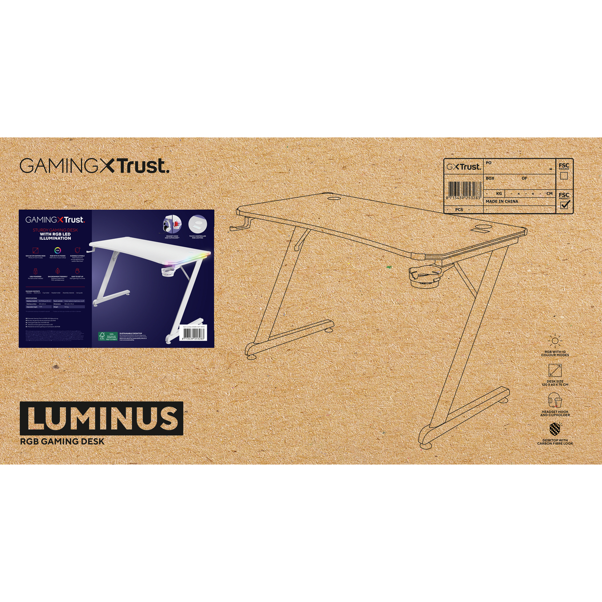 GXT709W LUMINUS RGB Desk White
