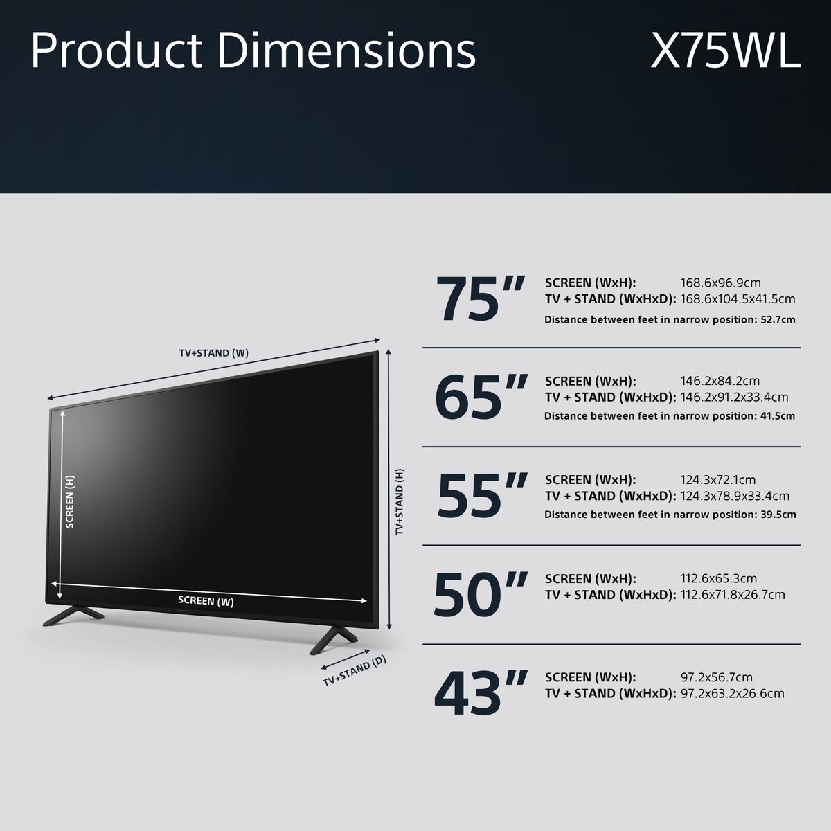 43 X75WL 4K UHD HDR Smart Bravia TV