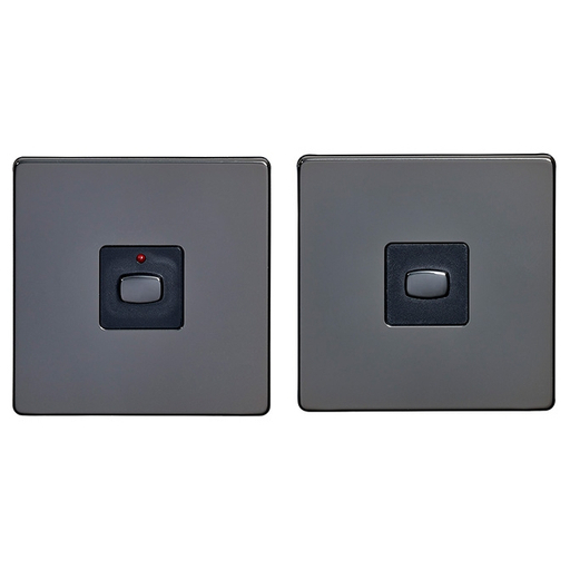 MiHome Blk Nckl 1 Gang Light Switch 2way