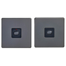 MiHome Blk Nckl 1 Gang Light Switch 2way