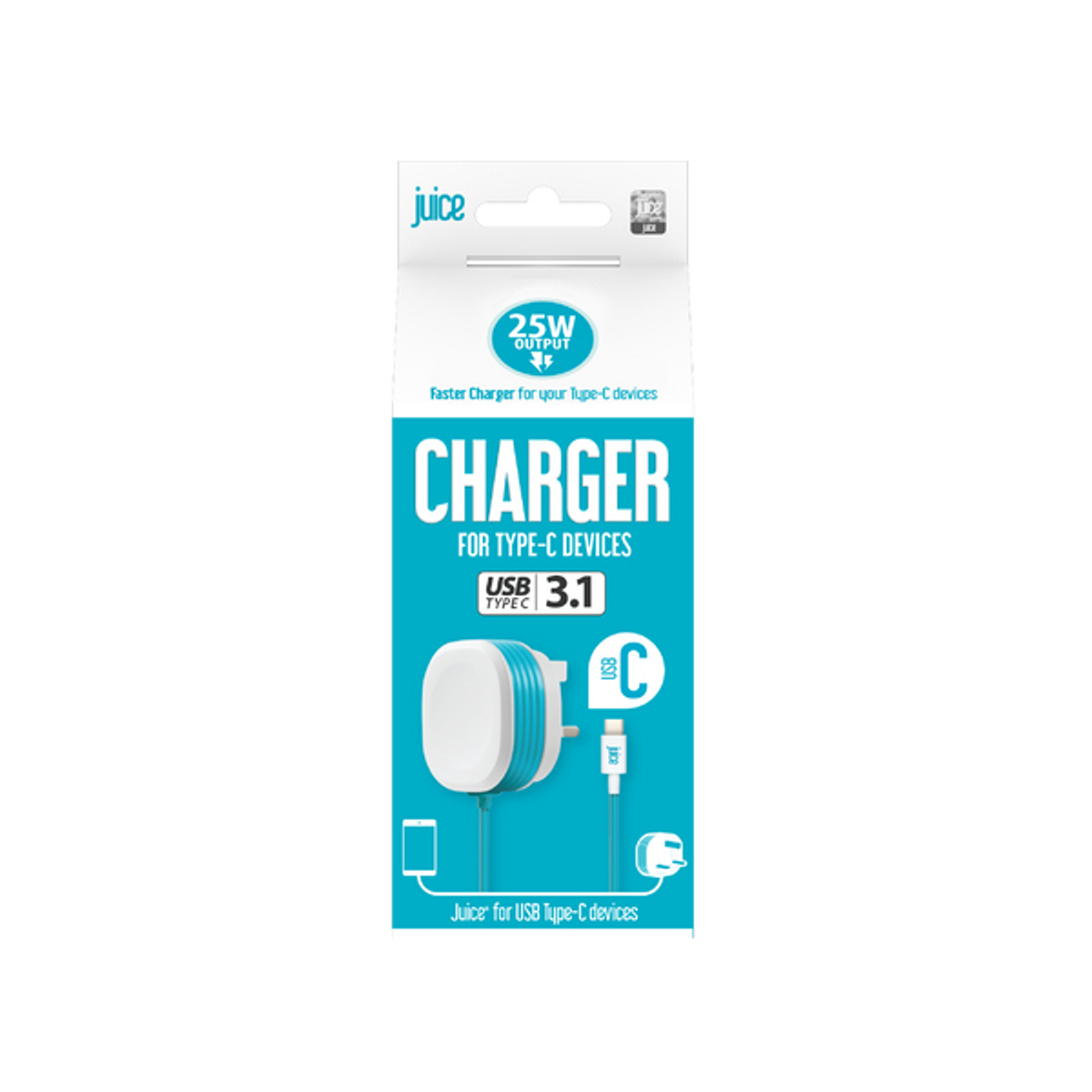 25w Type C Mains Charger w/ 1.5m Cable