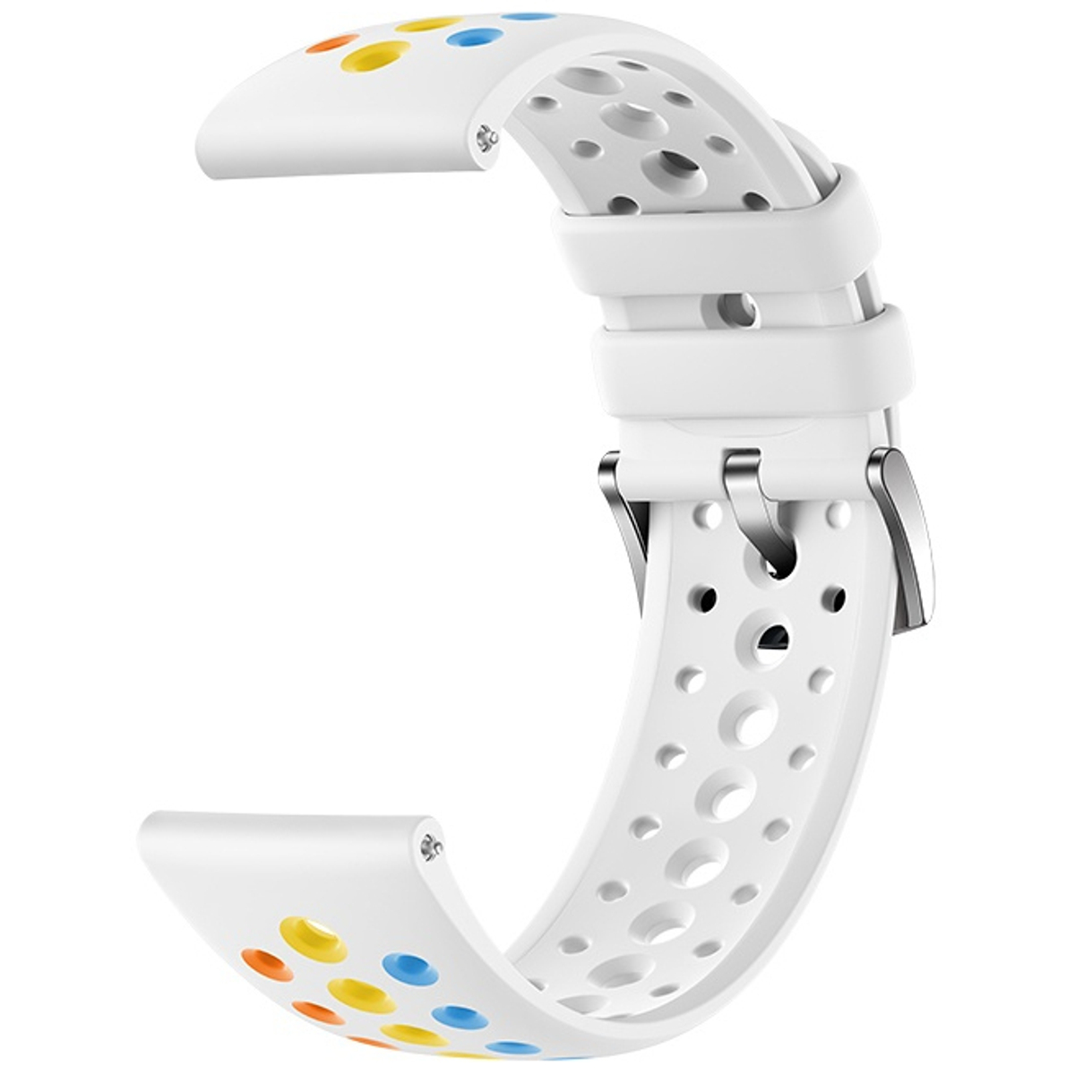 White Pointed Fluoroelastomer Strap 18mm