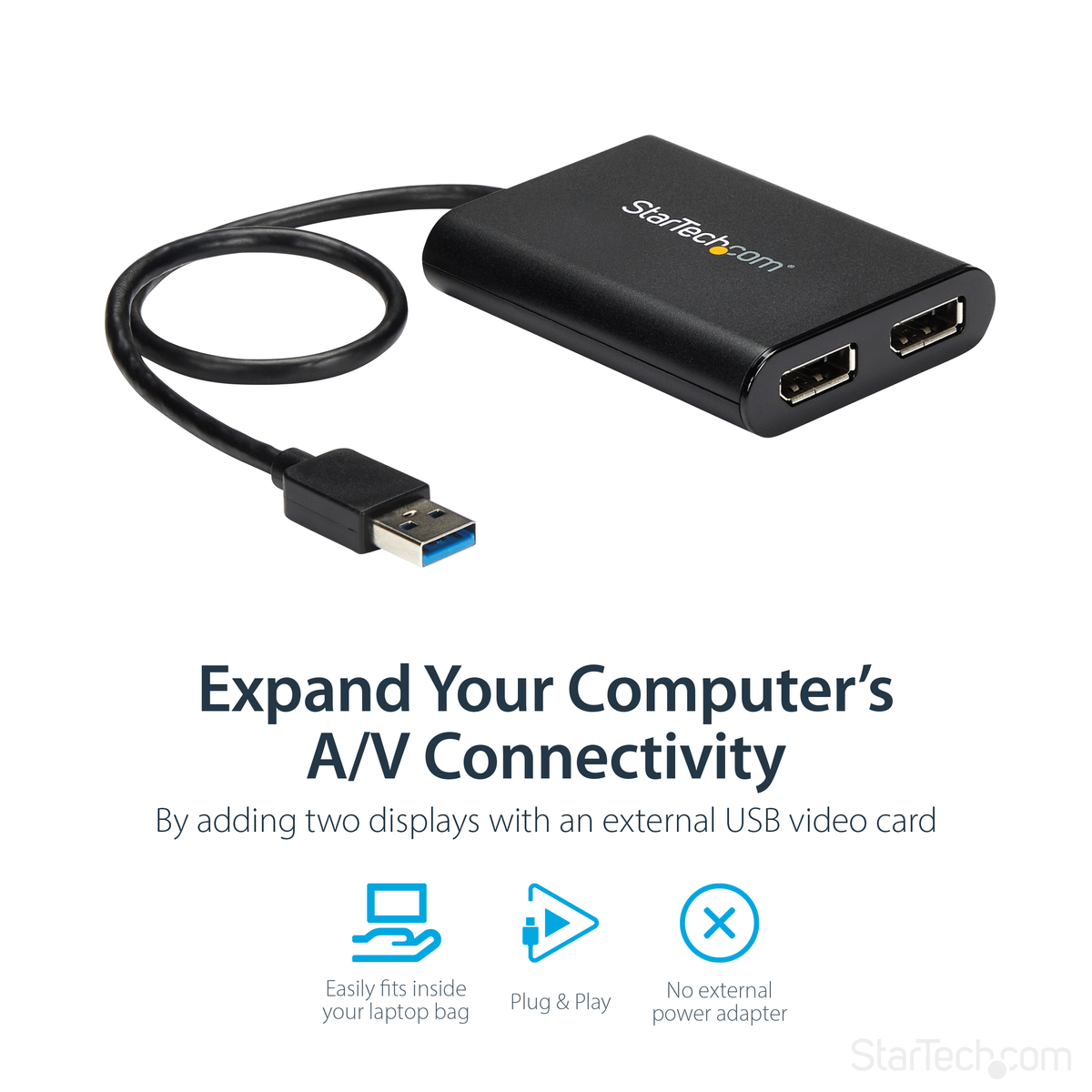 Adapter USB to Dual DisplayPort 4K 60Hz