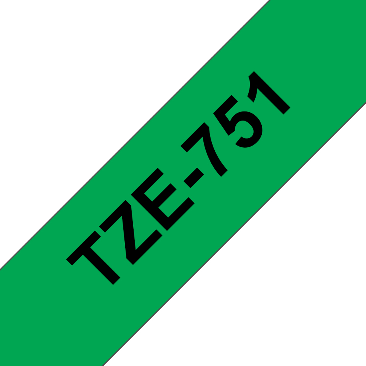 TZE751 24mm Black On Green Label Tape
