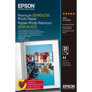 Epson, A4 Premium S/Gloss Photo Paper 20 Sheets