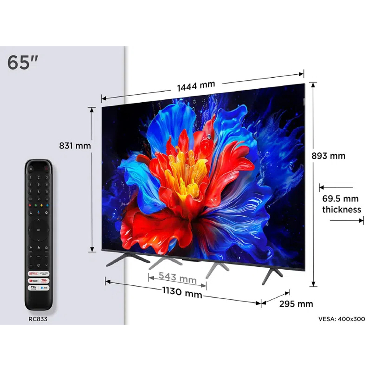 TCL 65P8K 65 4K QLED HDR Smart TV