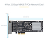 4-Port NBASE-T 2.5Gbps PCIe Network Card