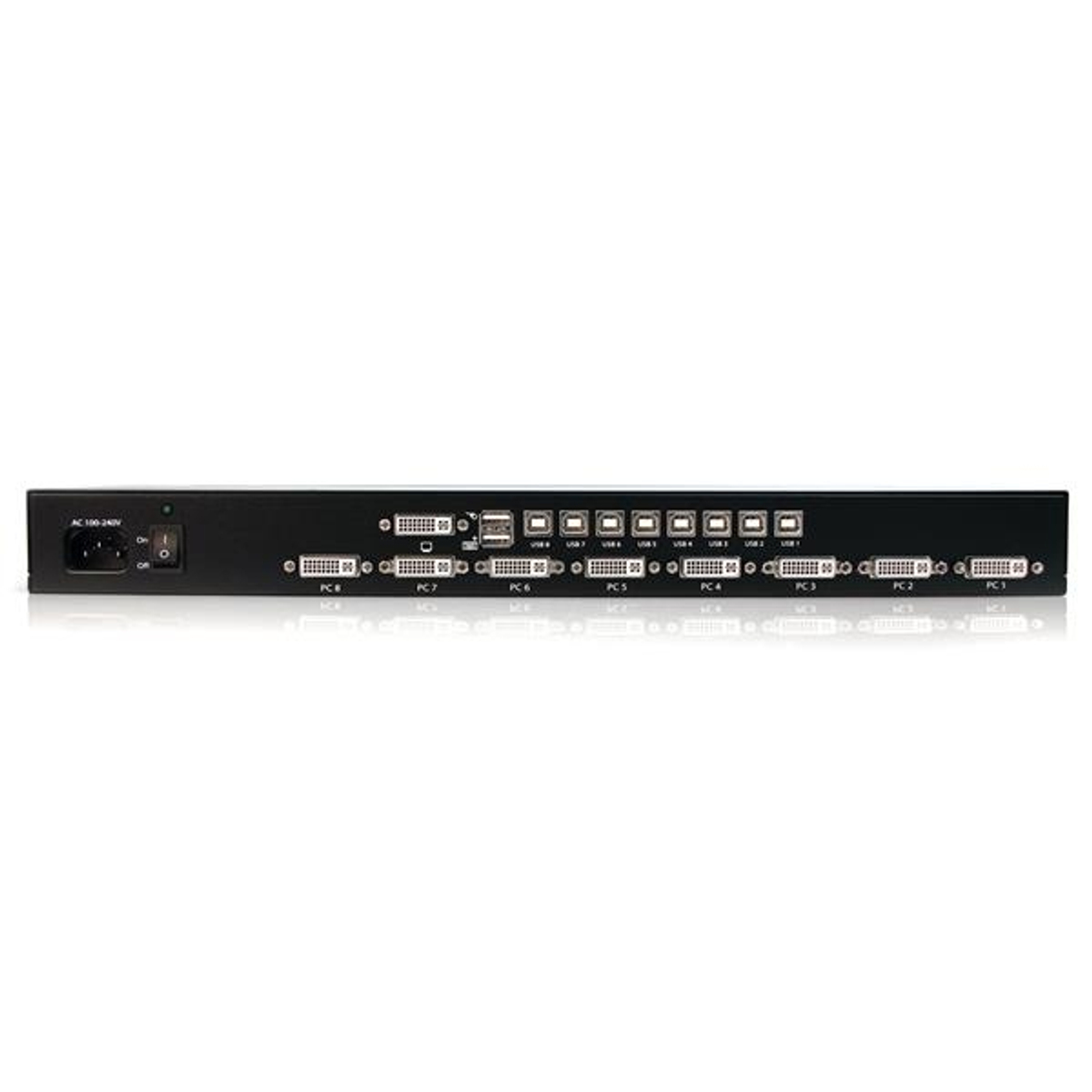 8 Port 1U Rack Mount DVI USB KVM Switch