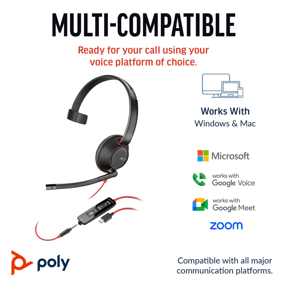 Poly BW 5210 USB-C HS +USB-C/A (Bulk)