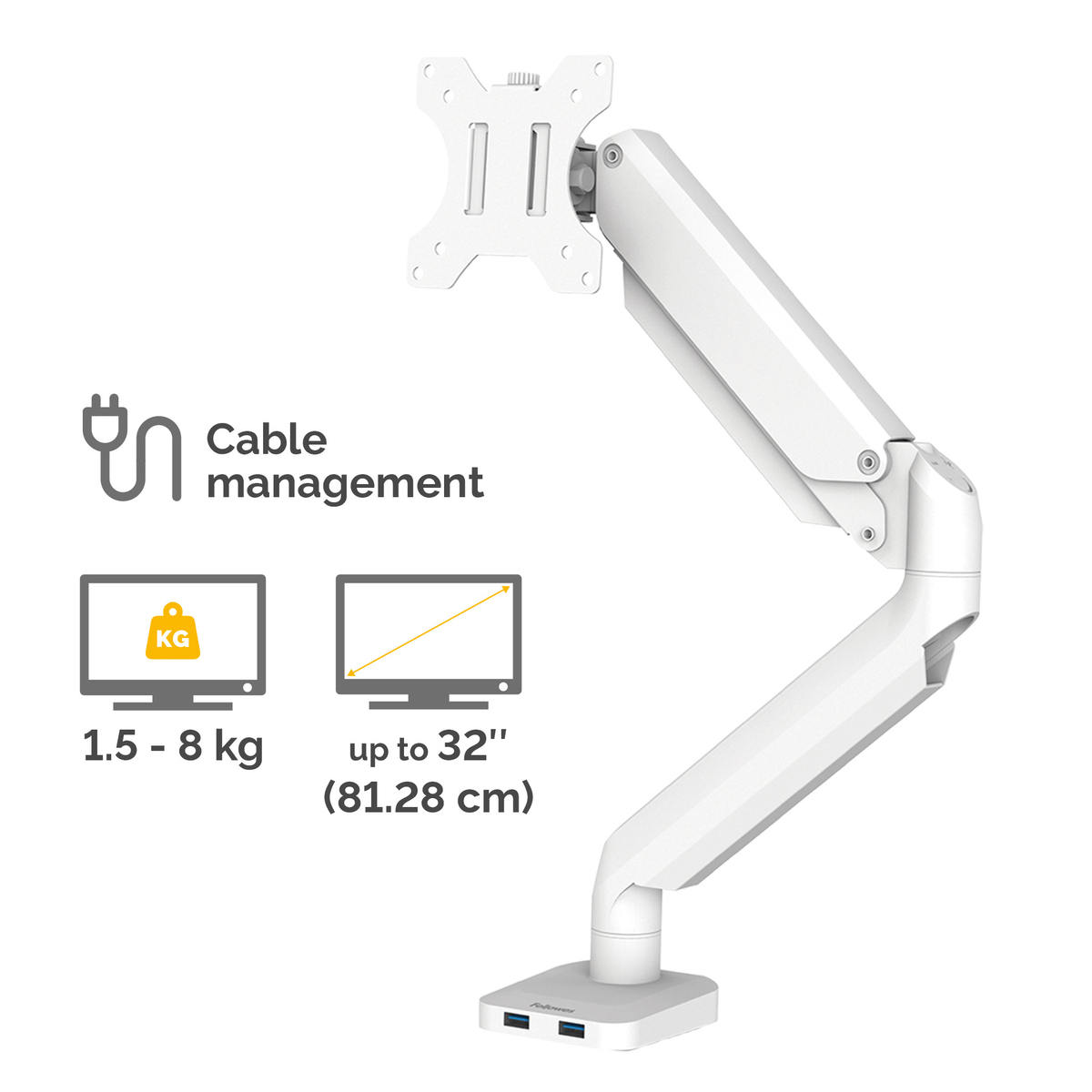 Platinum Series Single Monitor Arm White