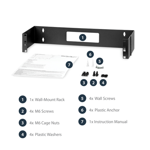 2U 19in Hinged Wall Mount Bracket