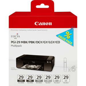 Canon, Grey & Blk Ink Multipack 6 x 36ml