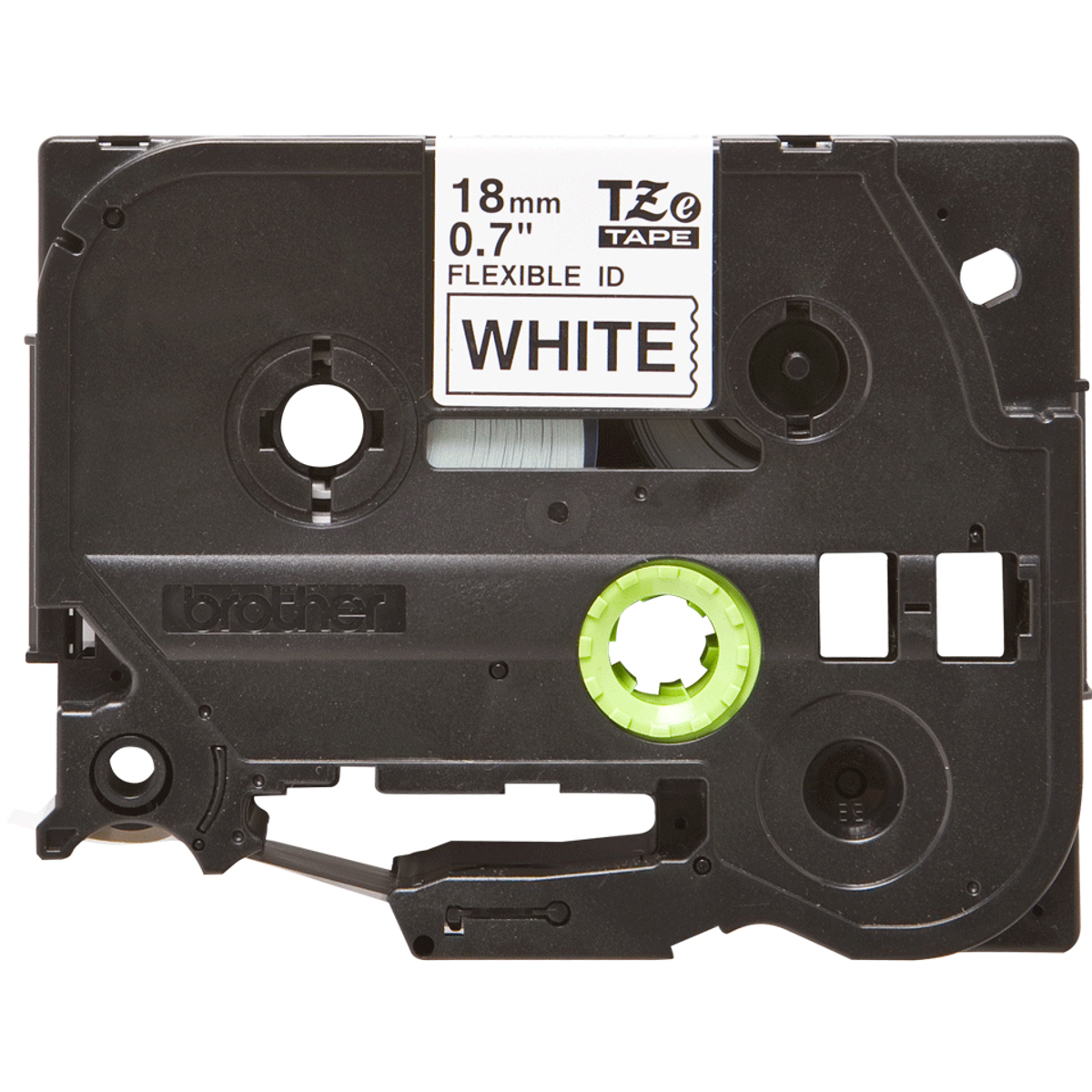 TZEFX241 18mm Flexi Blk On Wt Label Tape