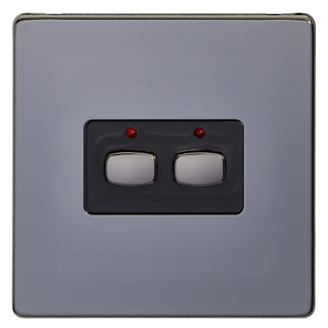 Energenie, MiHome Black Nickel 2 Gang Light Switch