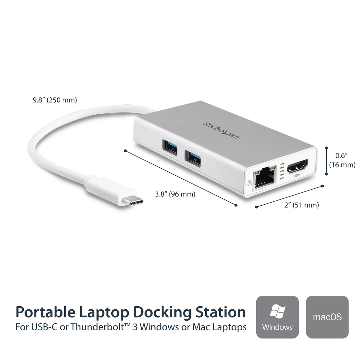 USB C Multiport Adapter - PD - Silver