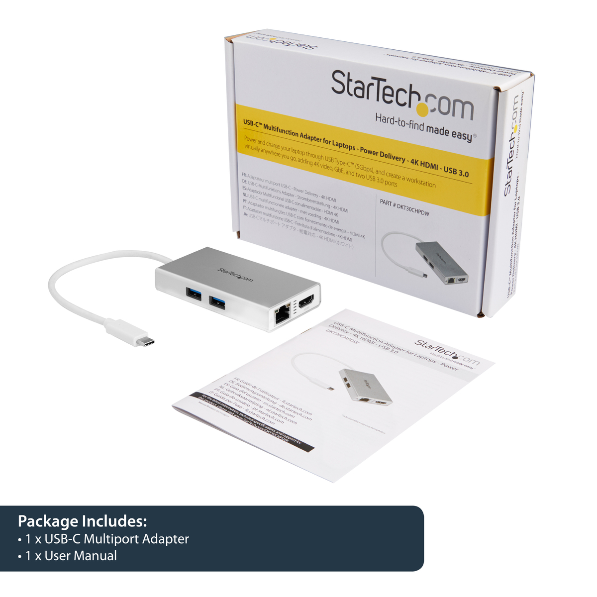 USB C Multiport Adapter - PD - Silver