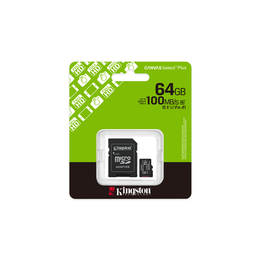 64GB microSDXC 100MBs A1 Card + Adapter